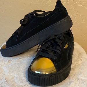 Fenty Puma Gold toe platform creepers